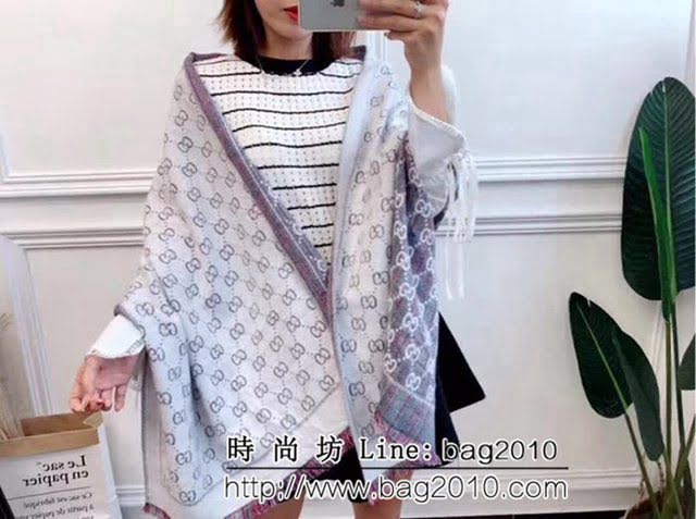 GUCCI古馳限量版 專櫃18新款七彩織造長圍巾 LLWJ6484